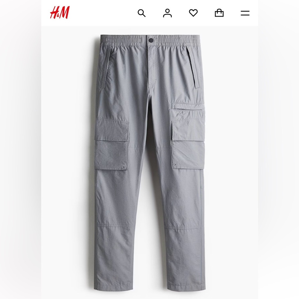 New without tags! H&M Regular Fit Cargo Pants, Gray, Size Large
